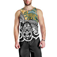 New Zealand Australia Rugby Custom Men Tank Top Wallabies Aboriginal All Black Maori Tiki Together LT14 - Polynesian Pride