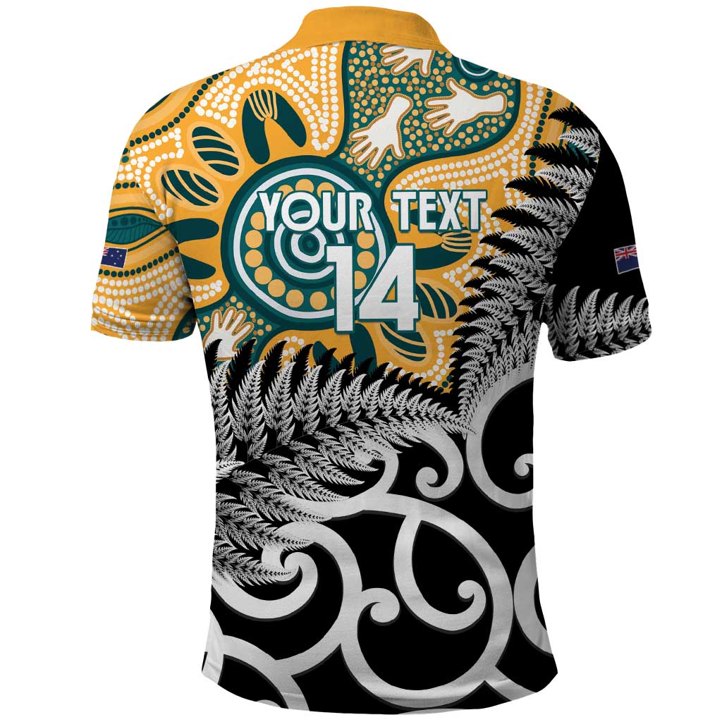 New Zealand Australia Rugby Custom Polo Shirt Wallabies Aboriginal All Black Maori Tiki Together LT14 - Polynesian Pride