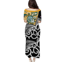 New Zealand Australia Rugby Custom Puletasi Wallabies Aboriginal All Black Maori Tiki Together LT14 - Polynesian Pride