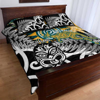 New Zealand Australia Rugby Quilt Bed Set Wallabies Aboriginal All Black Maori Tiki Together LT14 - Polynesian Pride