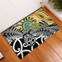 New Zealand Australia Rugby Rubber Doormat Wallabies Aboriginal All Black Maori Tiki Together LT14 - Polynesian Pride