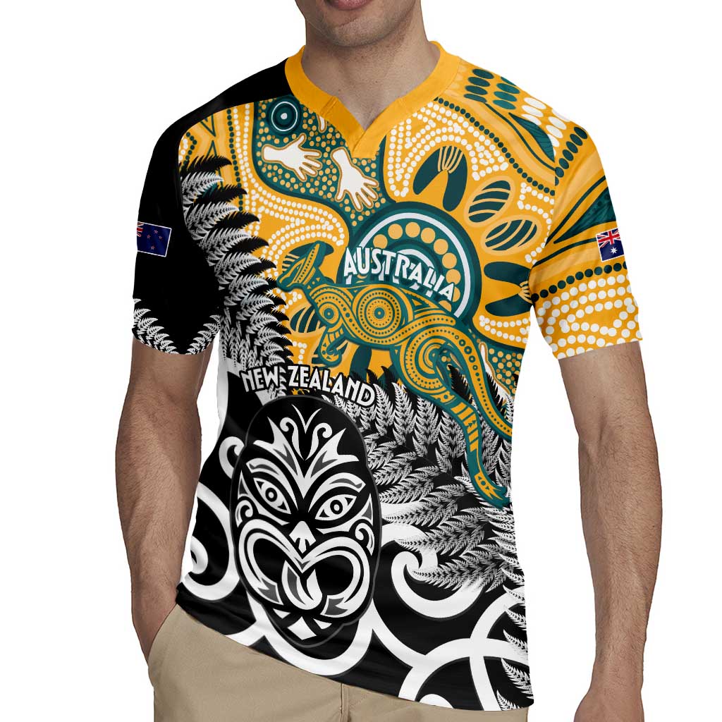 New Zealand Australia Rugby Custom Rugby Jersey Wallabies Aboriginal All Black Maori Tiki Together LT14 - Polynesian Pride