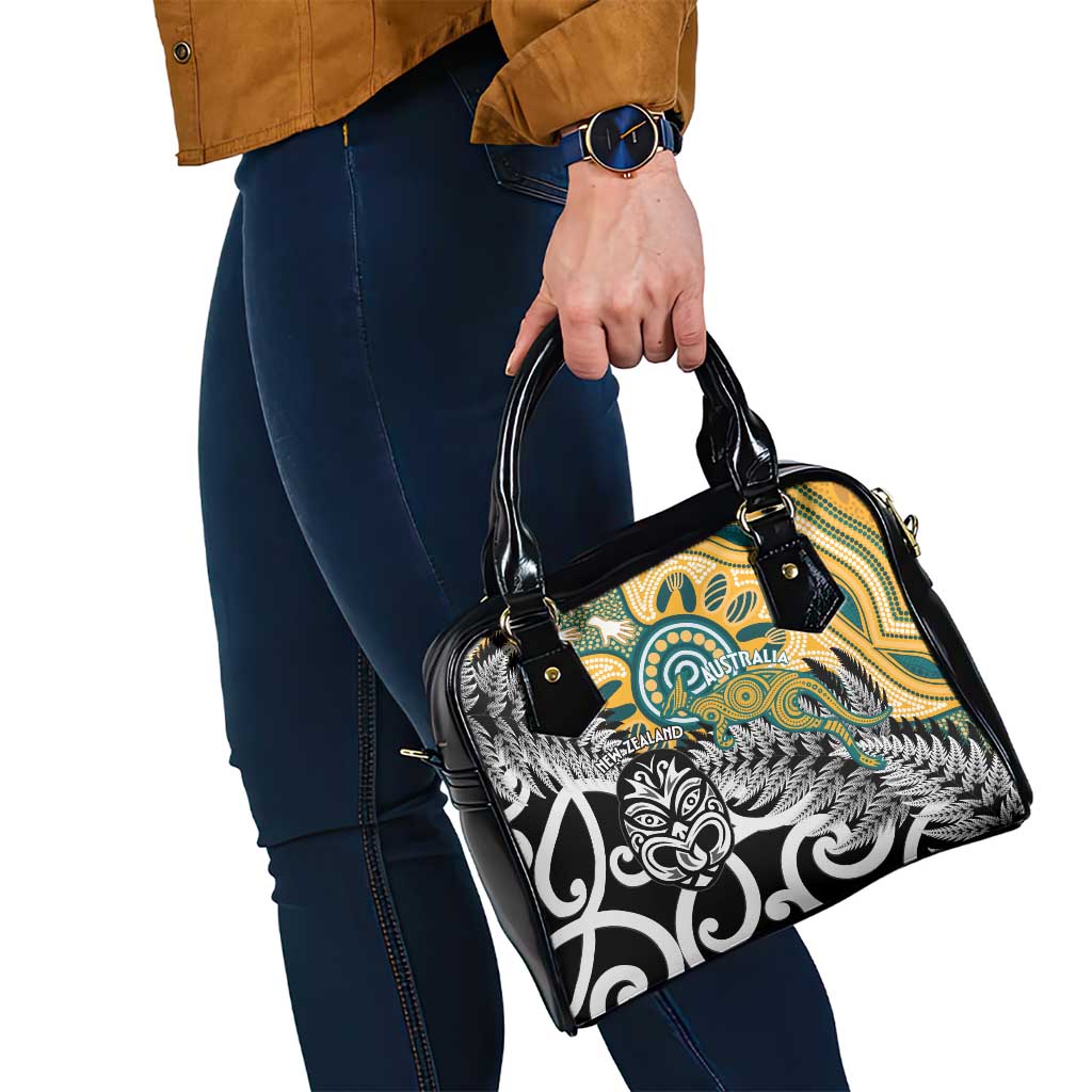 New Zealand Australia Rugby Shoulder Handbag Wallabies Aboriginal All Black Maori Tiki Together LT14 - Polynesian Pride