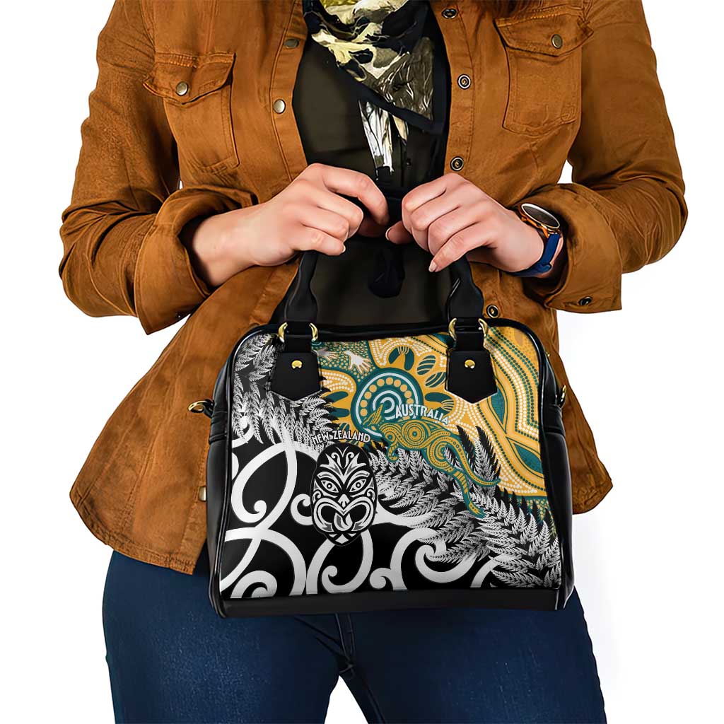 New Zealand Australia Rugby Shoulder Handbag Wallabies Aboriginal All Black Maori Tiki Together LT14 - Polynesian Pride