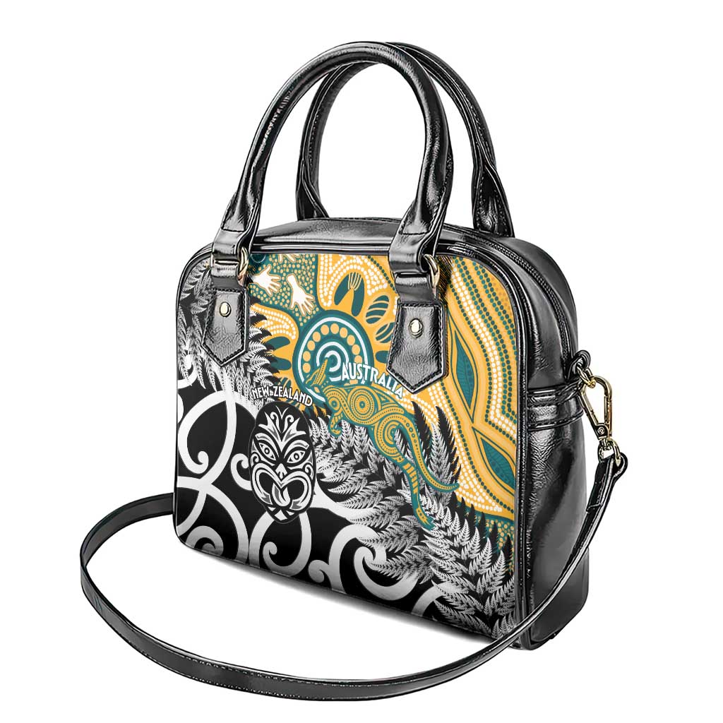 New Zealand Australia Rugby Shoulder Handbag Wallabies Aboriginal All Black Maori Tiki Together LT14 - Polynesian Pride