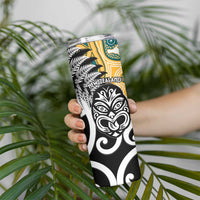 New Zealand Australia Rugby Skinny Tumbler Wallabies Aboriginal All Black Maori Tiki Together LT14 - Polynesian Pride