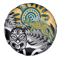 New Zealand Australia Rugby Spare Tire Cover Wallabies Aboriginal All Black Maori Tiki Together LT14 - Polynesian Pride