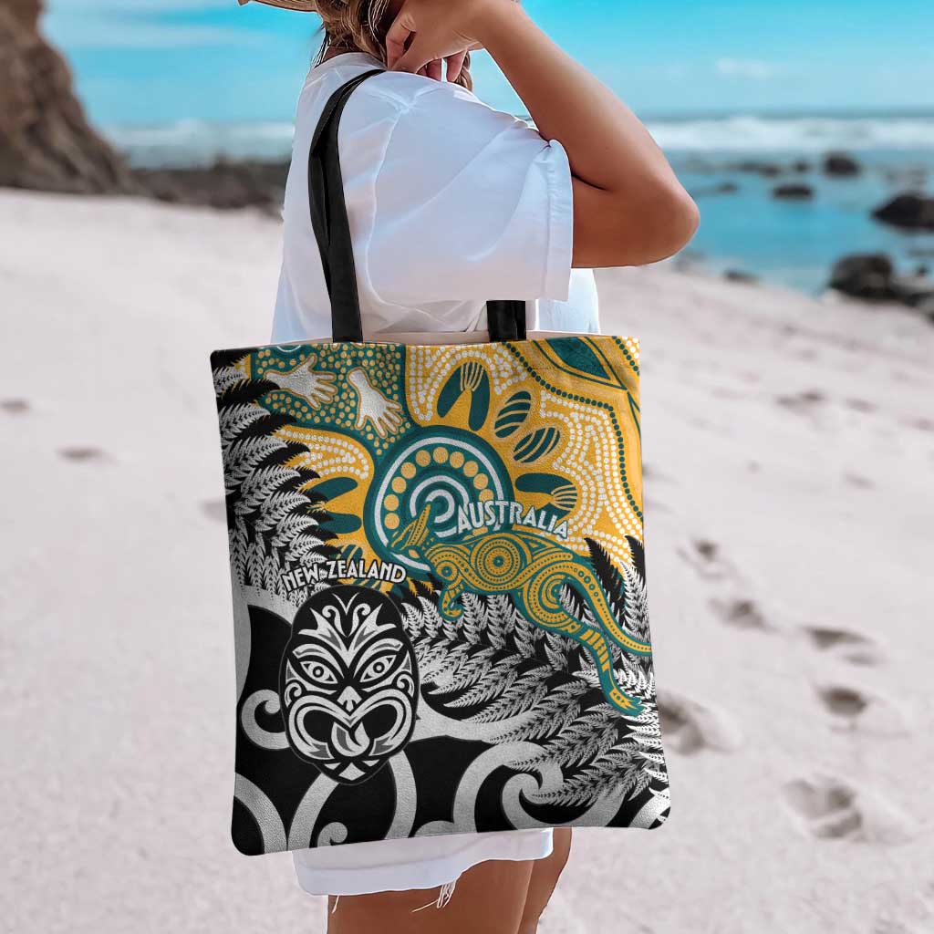 New Zealand Australia Rugby Tote Bag Wallabies Aboriginal All Black Maori Tiki Together LT14 - Polynesian Pride