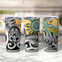 New Zealand Australia Rugby Tumbler Cup Wallabies Aboriginal All Black Maori Tiki Together LT14 - Polynesian Pride