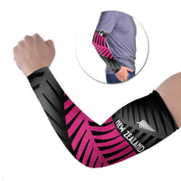 New Zealand Silver Fern Rugby Custom Arm Sleeves 2025 All Black Go Champions LT14 Set of 2 Black - Polynesian Pride