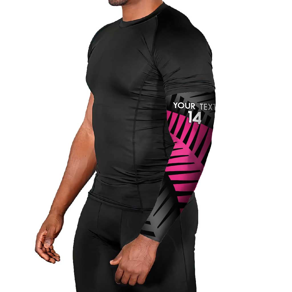 New Zealand Silver Fern Rugby Custom Arm Sleeves 2025 All Black Go Champions LT14 - Polynesian Pride