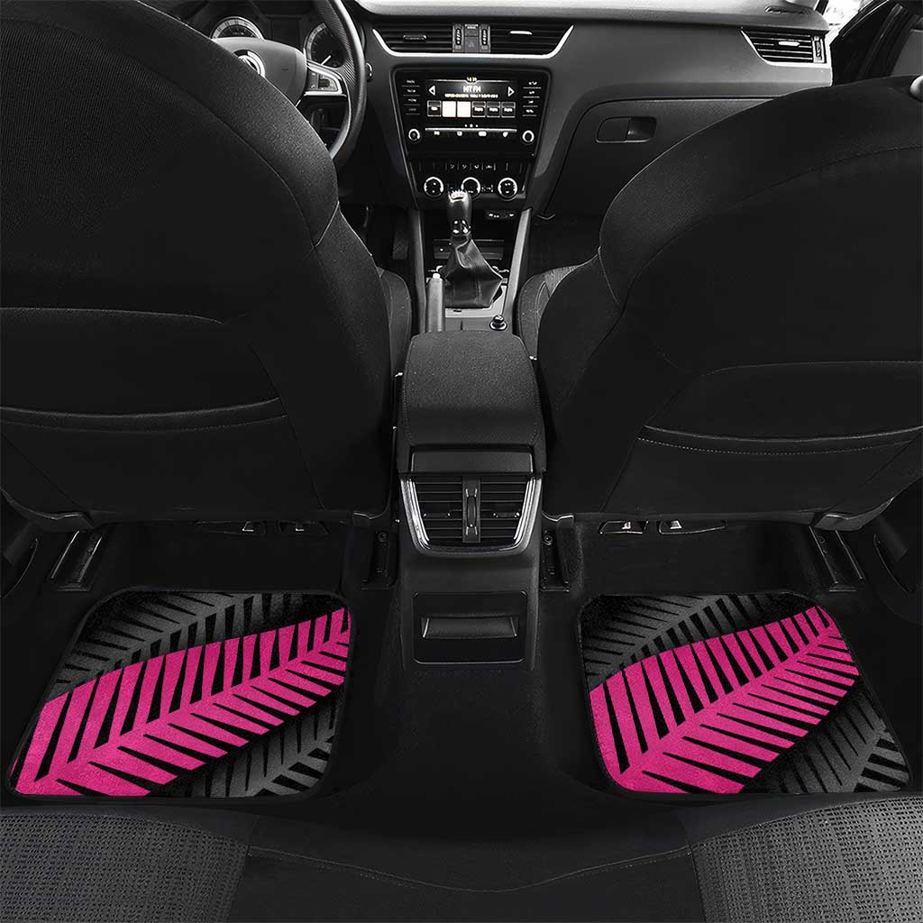 New Zealand Silver Fern Rugby Custom Car Mats 2025 All Black Go Champions LT14 Set 2pcs - Back Black - Polynesian Pride