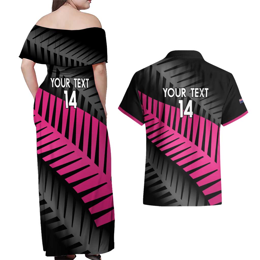 New Zealand Silver Fern Rugby Custom Couples Matching Off Shoulder Maxi Dress and Hawaiian Shirt 2025 All Black Go Champions LT14 - Polynesian Pride