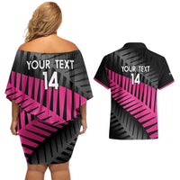 New Zealand Silver Fern Rugby Custom Couples Matching Off Shoulder Short Dress and Hawaiian Shirt 2025 All Black Go Champions LT14 - Polynesian Pride