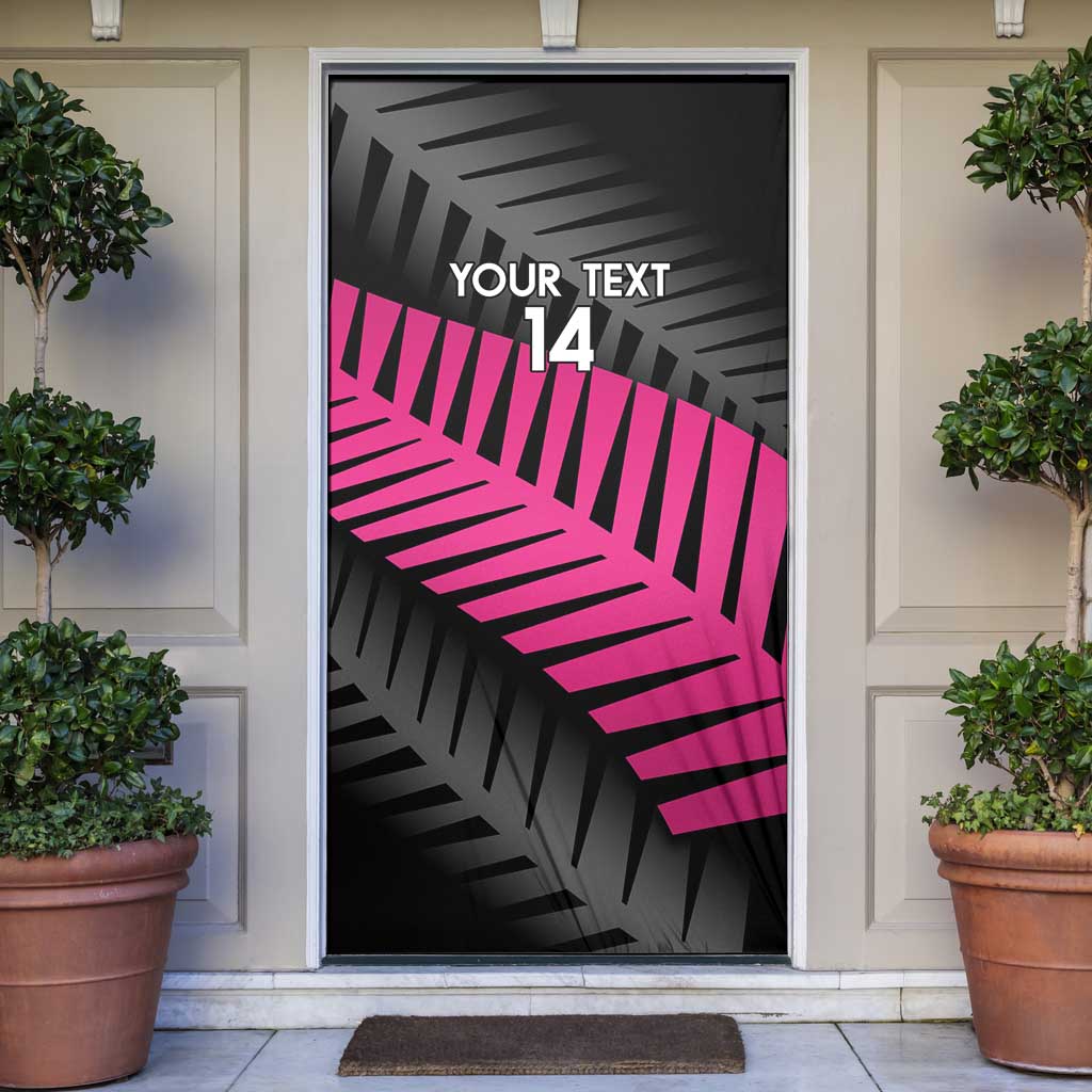 New Zealand Silver Fern Rugby Custom Door Cover 2025 All Black Go Champions LT14 Black - Polynesian Pride