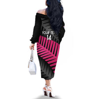 New Zealand Silver Fern Rugby Custom Family Matching Off The Shoulder Long Sleeve Dress and Hawaiian Shirt 2025 All Black Go Champions LT14 - Polynesian Pride