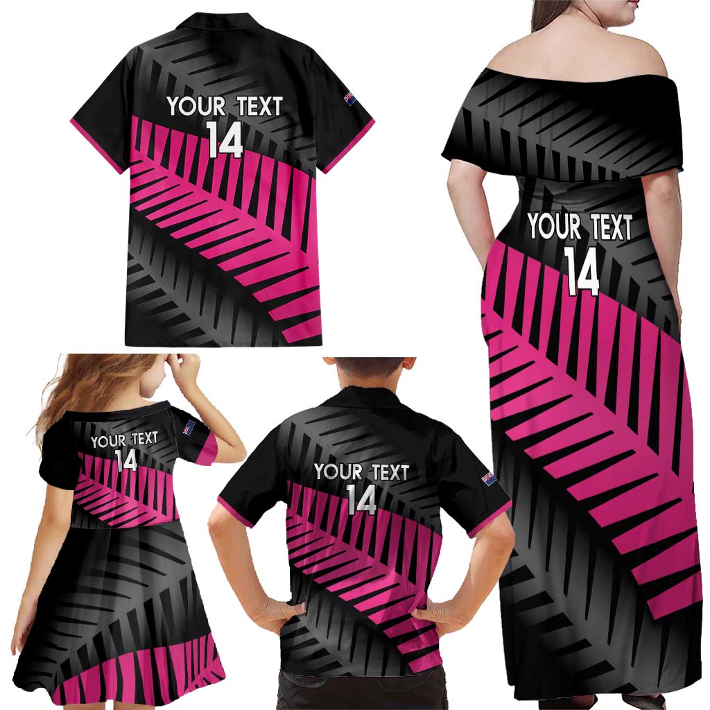 New Zealand Silver Fern Rugby Custom Family Matching Off Shoulder Maxi Dress and Hawaiian Shirt 2025 All Black Go Champions LT14 - Polynesian Pride
