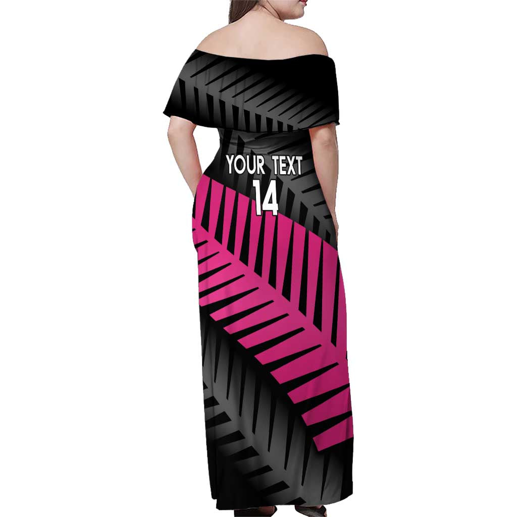 New Zealand Silver Fern Rugby Custom Family Matching Off Shoulder Maxi Dress and Hawaiian Shirt 2025 All Black Go Champions LT14 - Polynesian Pride