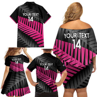 New Zealand Silver Fern Rugby Custom Family Matching Off Shoulder Short Dress and Hawaiian Shirt 2025 All Black Go Champions LT14 - Polynesian Pride