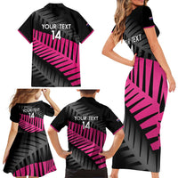 New Zealand Silver Fern Rugby Custom Family Matching Short Sleeve Bodycon Dress and Hawaiian Shirt 2025 All Black Go Champions LT14 - Polynesian Pride