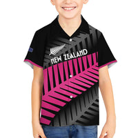 New Zealand Silver Fern Rugby Custom Family Matching Short Sleeve Bodycon Dress and Hawaiian Shirt 2025 All Black Go Champions LT14 Son's Shirt Black - Polynesian Pride