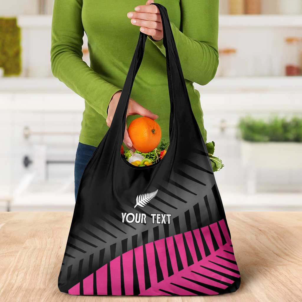 New Zealand Silver Fern Rugby Custom Grocery Bag 2025 All Black Go Champions LT14 - Polynesian Pride