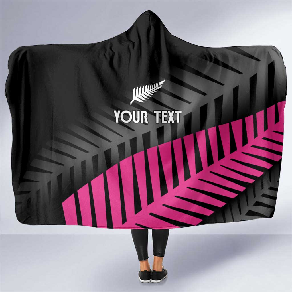 New Zealand Silver Fern Rugby Custom Hooded Blanket 2025 All Black Go Champions LT14 One Size Black - Polynesian Pride