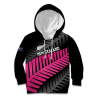 New Zealand Silver Fern Rugby Custom Kid Hoodie 2025 All Black Go Champions LT14 Hoodie Black - Polynesian Pride