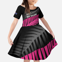 New Zealand Silver Fern Rugby Custom Kid Short Sleeve Dress 2025 All Black Go Champions LT14 KID Black - Polynesian Pride