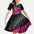 New Zealand Silver Fern Rugby Custom Kid Short Sleeve Dress 2025 All Black Go Champions - Polynesian Pride