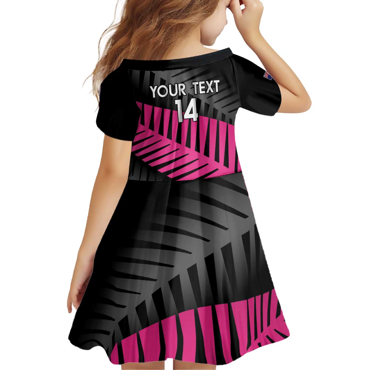 New Zealand Silver Fern Rugby Custom Kid Short Sleeve Dress 2025 All Black Go Champions LT14 - Polynesian Pride