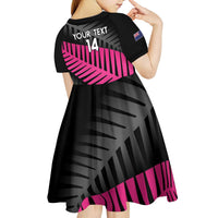 New Zealand Silver Fern Rugby Custom Kid Short Sleeve Dress 2025 All Black Go Champions LT14 - Polynesian Pride