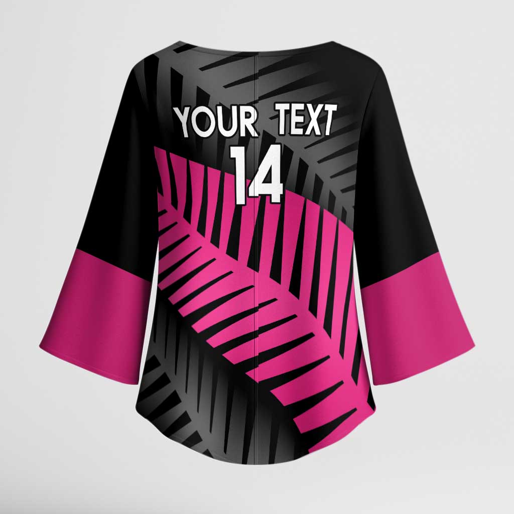 New Zealand Silver Fern Rugby Custom Kimono Sleeve Blouse 2025 All Black Go Champions LT14 - Polynesian Pride