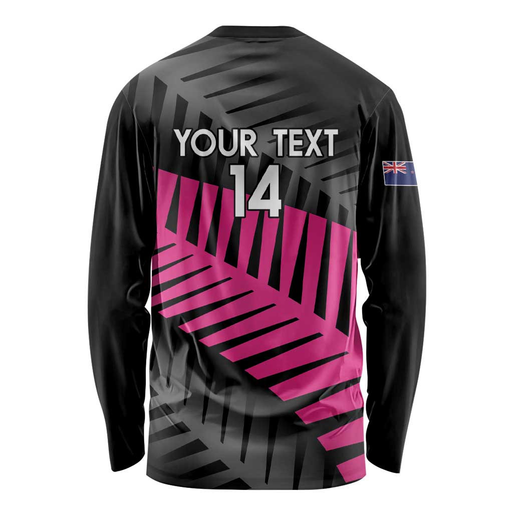 New Zealand Silver Fern Rugby Custom Long Sleeve Shirt 2025 All Black Go Champions - Polynesian Pride