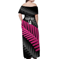 New Zealand Silver Fern Rugby Custom Off Shoulder Maxi Dress 2025 All Black Go Champions LT14 - Polynesian Pride