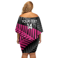 New Zealand Silver Fern Rugby Custom Off Shoulder Short Dress 2025 All Black Go Champions LT14 - Polynesian Pride