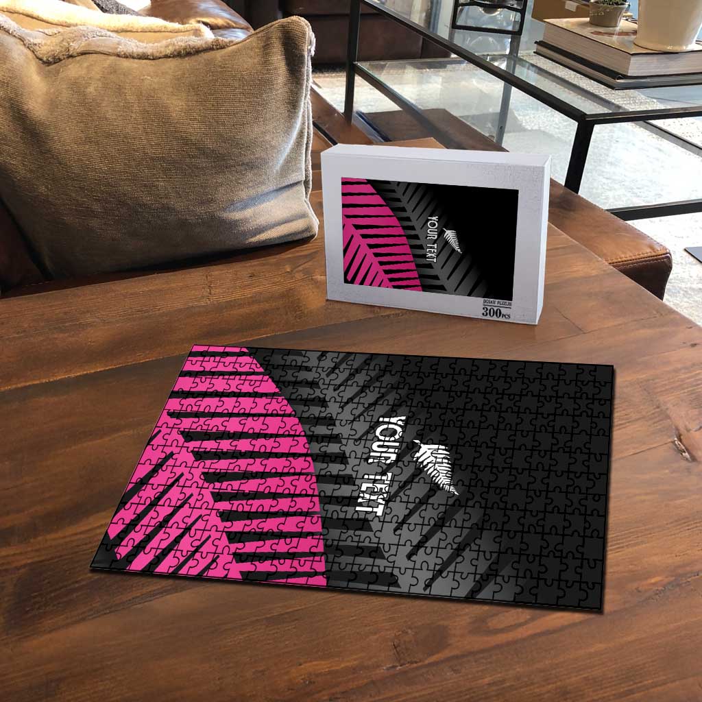 New Zealand Silver Fern Rugby Custom Puzzle 2025 All Black Go Champions - Polynesian Pride