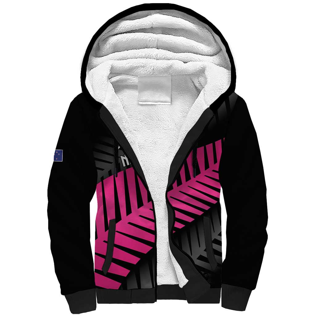 New Zealand Silver Fern Rugby Custom Sherpa Hoodie 2025 All Black Go Champions LT14 Unisex Black - Polynesian Pride