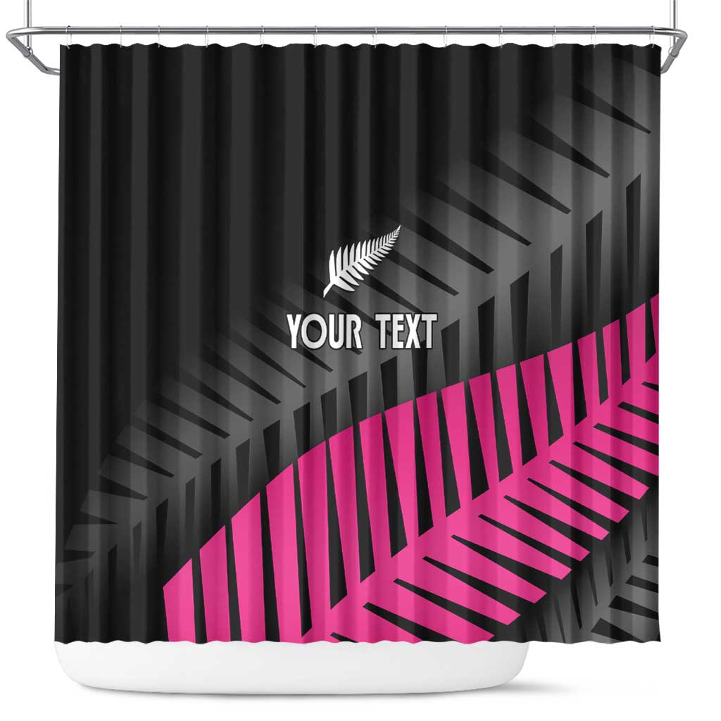 New Zealand Silver Fern Rugby Custom Shower Curtain 2025 All Black Go Champions LT14 Black - Polynesian Pride