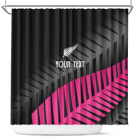 New Zealand Silver Fern Rugby Custom Shower Curtain 2025 All Black Go Champions LT14 Black - Polynesian Pride