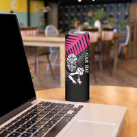 New Zealand Silver Fern Rugby Custom Skinny Tumbler 2025 All Black Go Champions LT14 - Polynesian Pride