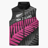 New Zealand Silver Fern Rugby Custom Sleeveless Puffer Jacket 2025 All Black Go Champions - Polynesian Pride