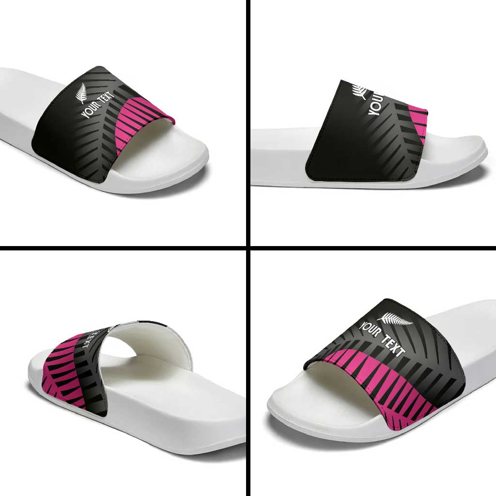 New Zealand Silver Fern Rugby Custom Slide Sandals 2025 All Black Go Champions LT14 - Polynesian Pride