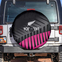 New Zealand Silver Fern Rugby Custom Spare Tire Cover 2025 All Black Go Champions LT14 Black - Polynesian Pride