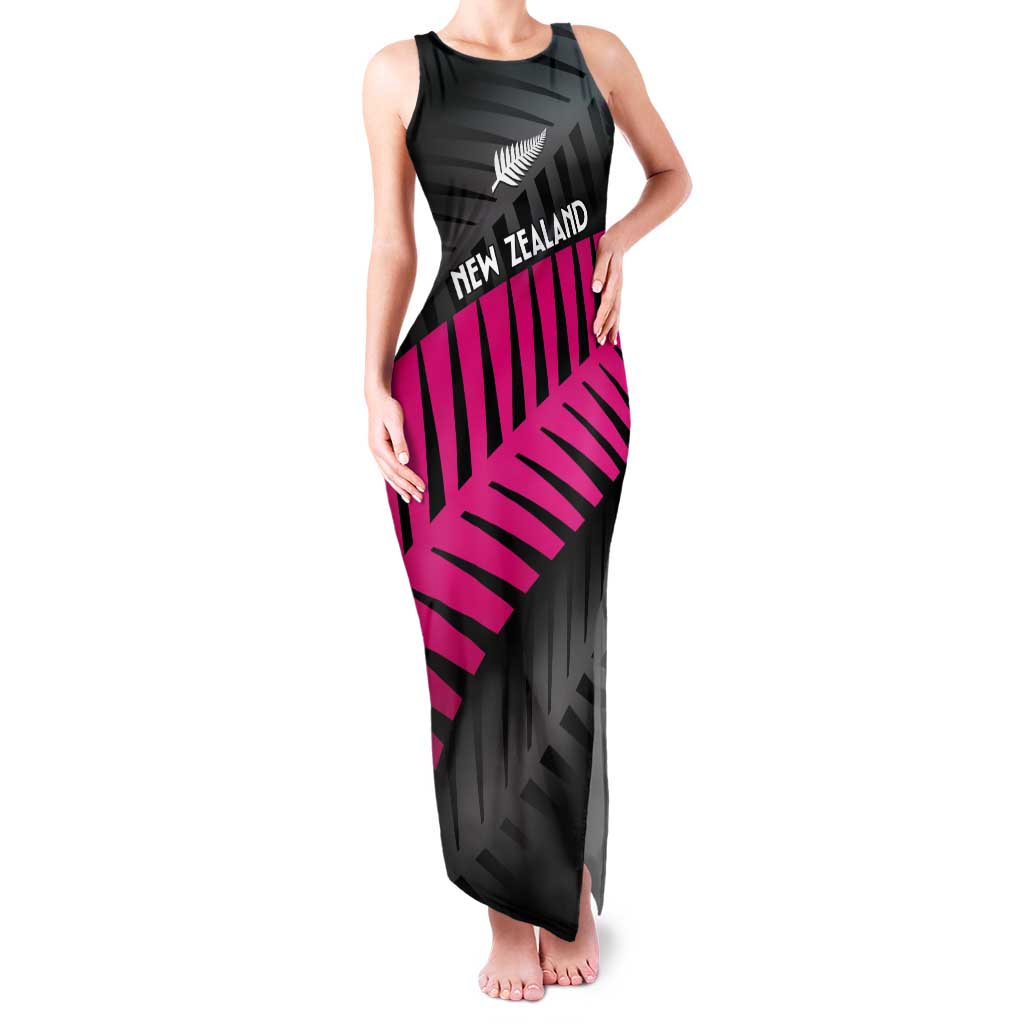 New Zealand Silver Fern Rugby Custom Tank Maxi Dress 2025 All Black Go Champions LT14 Women Black - Polynesian Pride