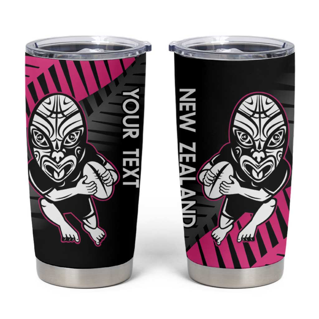 New Zealand Silver Fern Rugby Custom Tumbler Cup 2025 All Black Go Champions LT14 Black - Polynesian Pride