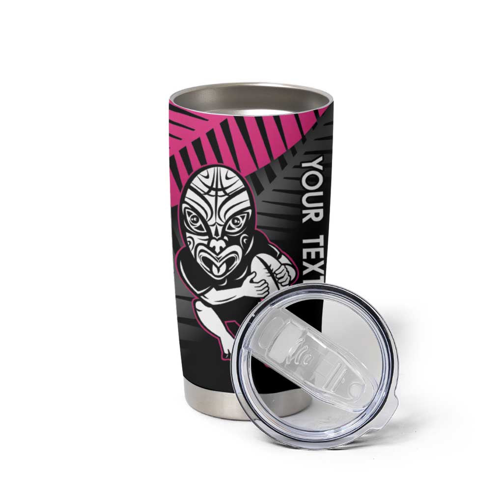 New Zealand Silver Fern Rugby Custom Tumbler Cup 2025 All Black Go Champions LT14 - Polynesian Pride