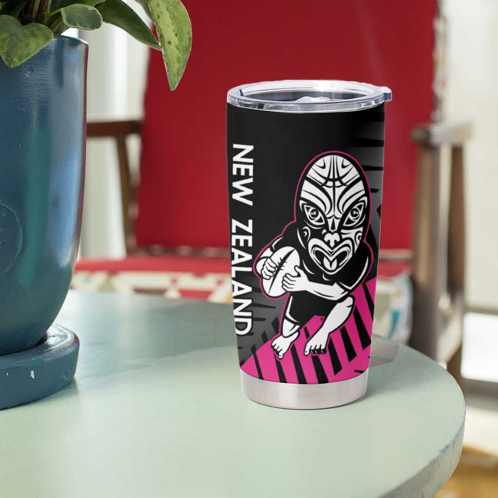New Zealand Silver Fern Rugby Custom Tumbler Cup 2025 All Black Go Champions LT14 - Polynesian Pride