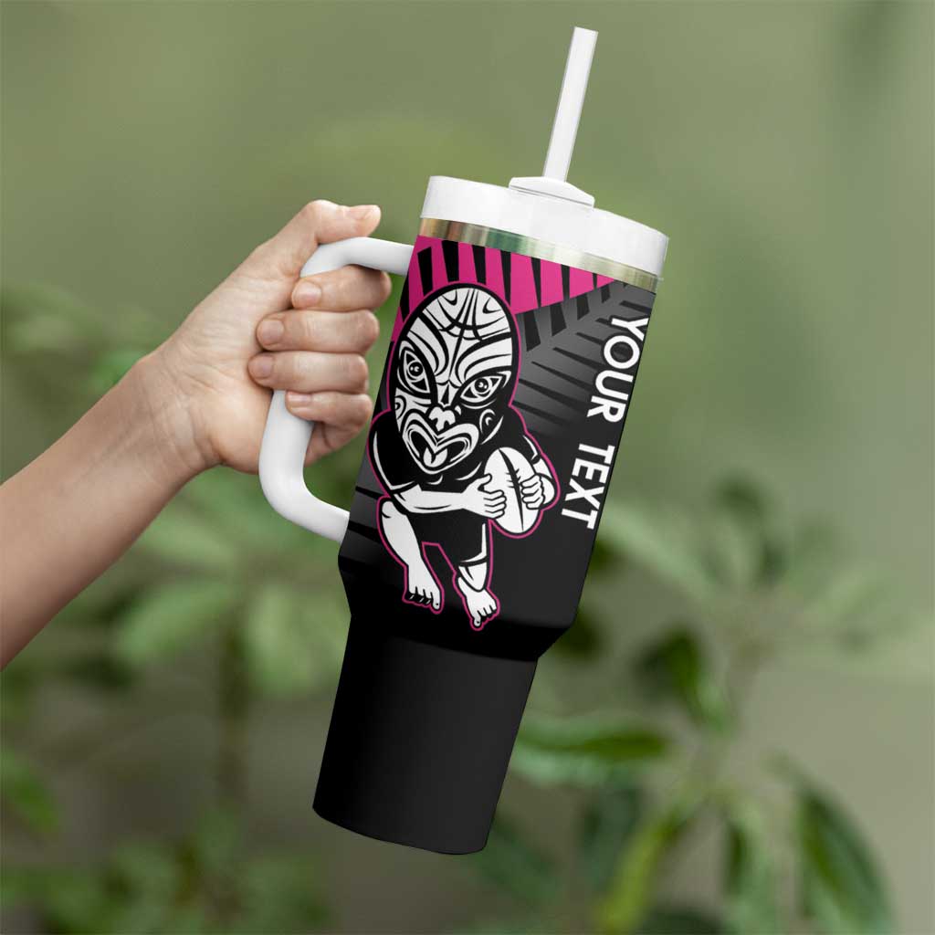 New Zealand Silver Fern Rugby Custom Tumbler With Handle 2025 All Black Go Champions LT14 - Polynesian Pride