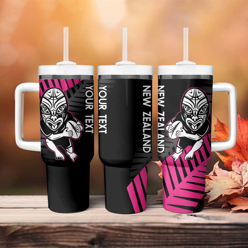 New Zealand Silver Fern Rugby Custom Tumbler With Handle 2025 All Black Go Champions LT14 - Polynesian Pride